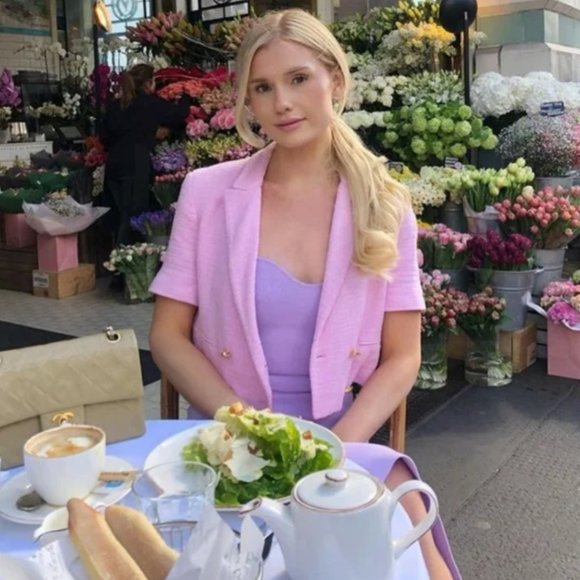 ZARA LILAC LAVENDER CORSET TUBE STRAPLESS SWEETHEART KNIT BANDAGE MIDI DRESS - Picture 14 of 16